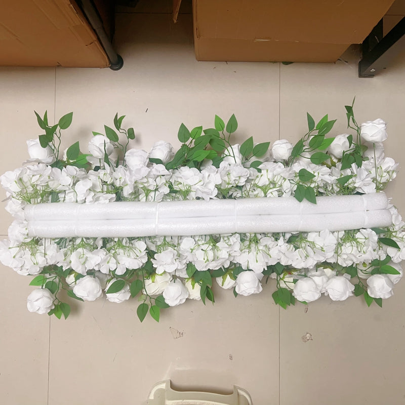 Beige White Round Flower Arch Artificial White And Green Rose Wedding Arch Moon Gate Flower Metal Arch For Wedding