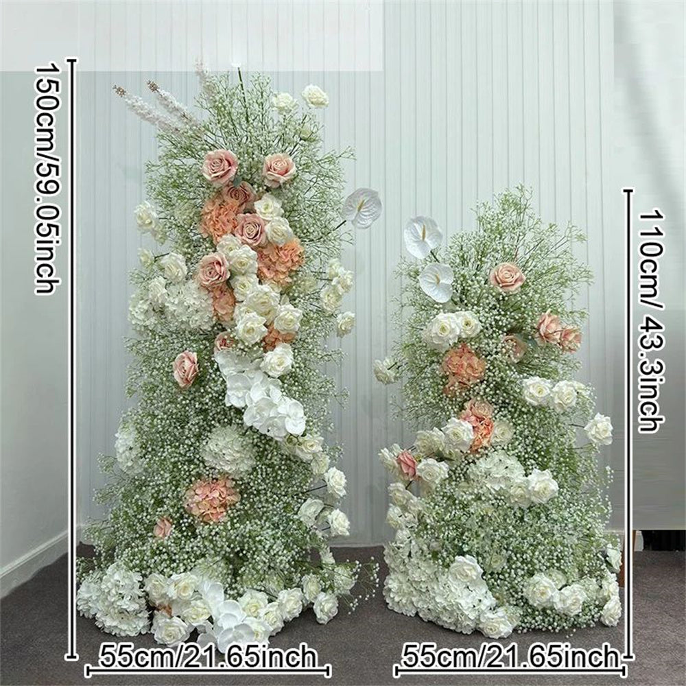 5D Luxury Colorful Wedding Backdrop Floral Arrangement Flower Row Colorful Babysbreath Flower Runner flower arch