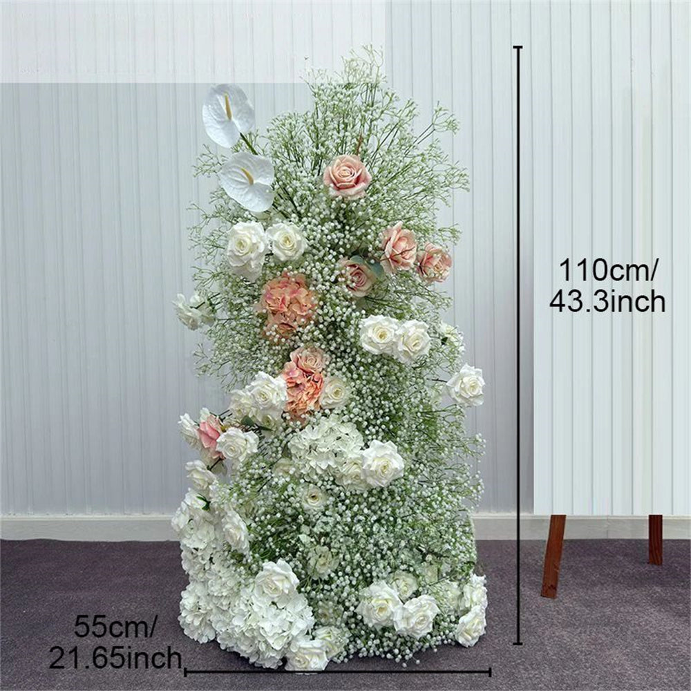 5D Luxury Colorful Wedding Backdrop Floral Arrangement Flower Row Colorful Babysbreath Flower Runner flower arch