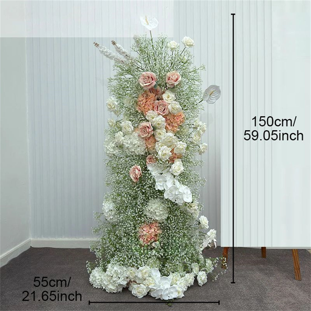 5D Luxury Colorful Wedding Backdrop Floral Arrangement Flower Row Colorful Babysbreath Flower Runner flower arch