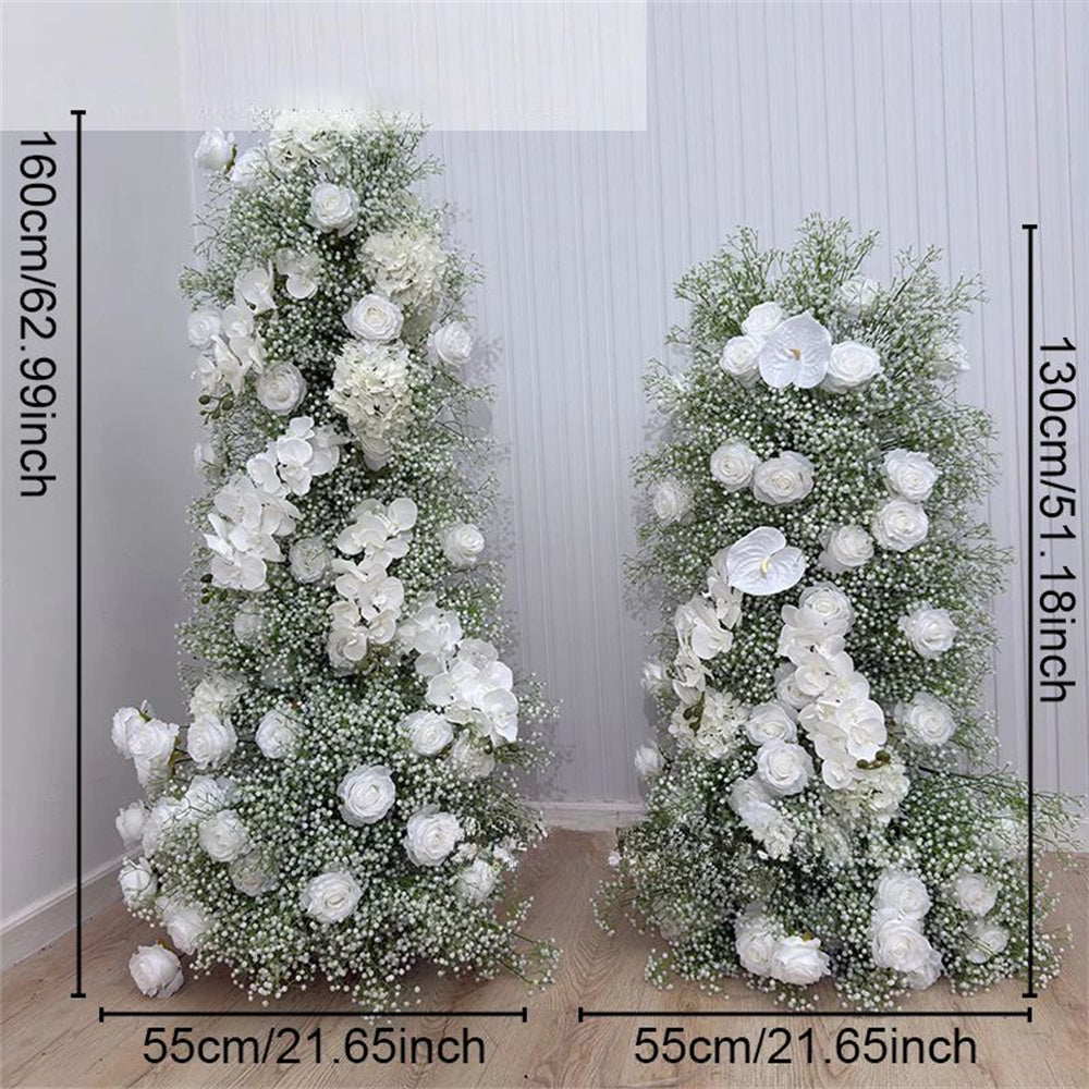 5D Luxury Colorful Wedding Backdrop Floral Arrangement Flower Row Colorful Babysbreath Flower Runner flower arch