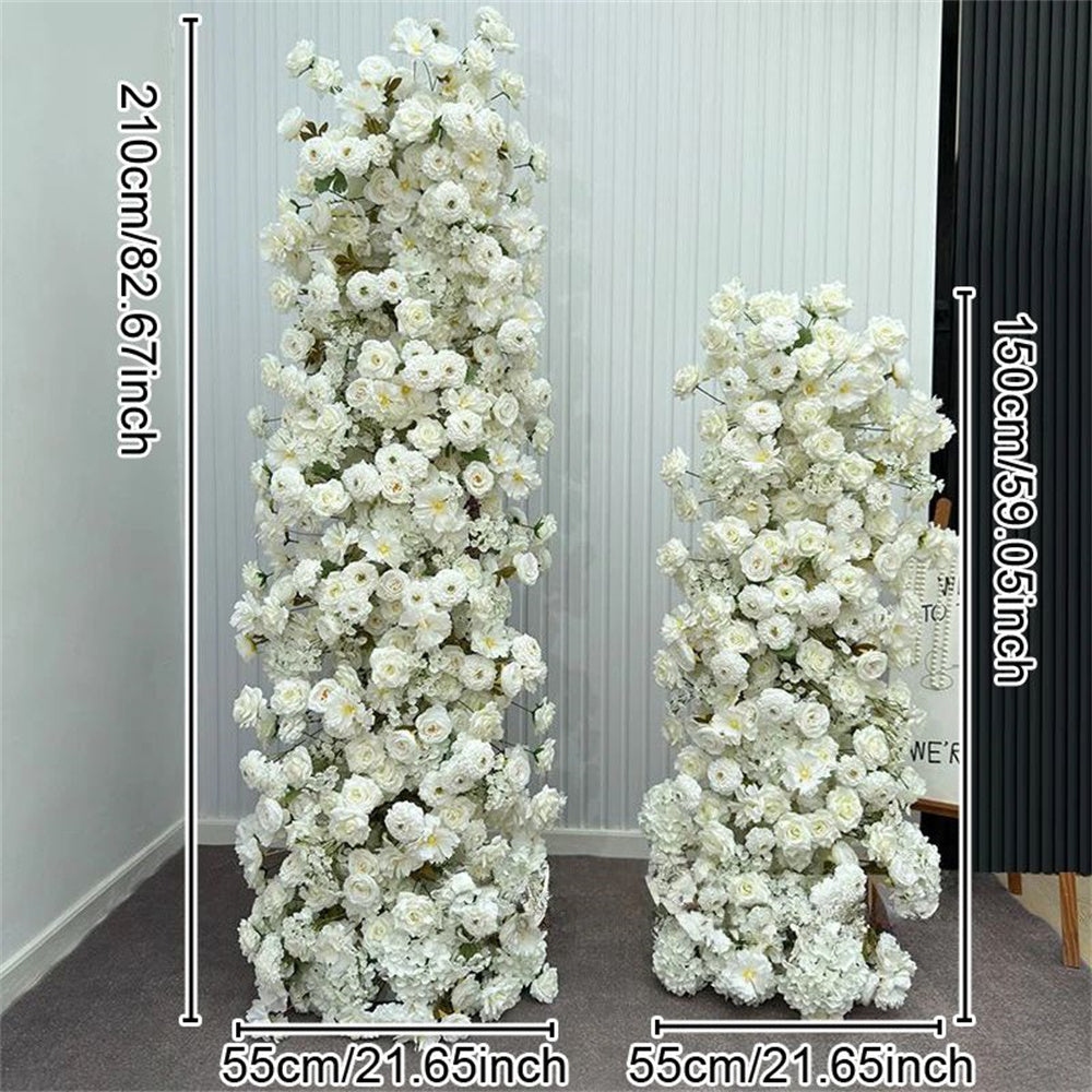 5D Luxury Colorful Wedding Backdrop Floral Arrangement Flower Row Colorful Babysbreath Flower Runner flower arch