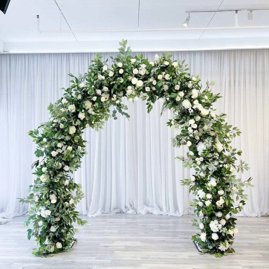 Greenery And White Beige Rose Flower Arch Wedding Flower Arch For Wedding Event Party Decoration